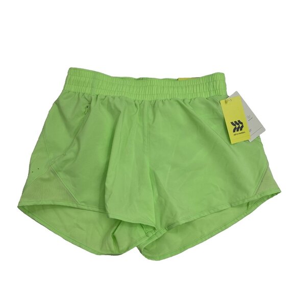 All In Motion Womens XS Neon Green Mid Rise Run Shorts Athletic Activewear New - Picture 1 of 7